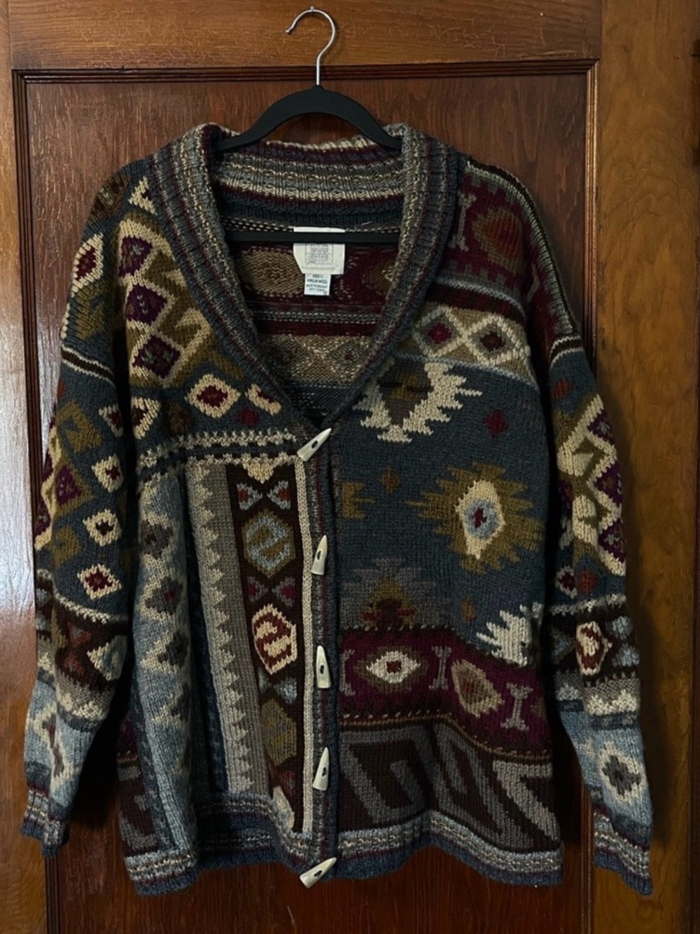 Vintage Knit Cardigan Sweater - Multicolor